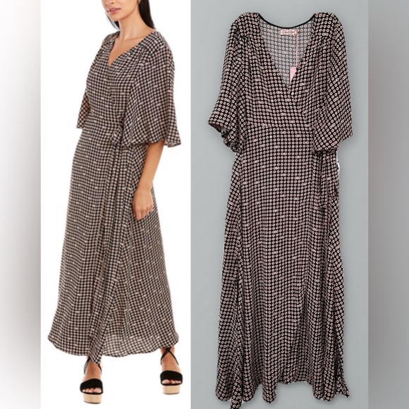 Traffic People womens Reckless Wrap Midi Dress, small - Picture 1 of 16